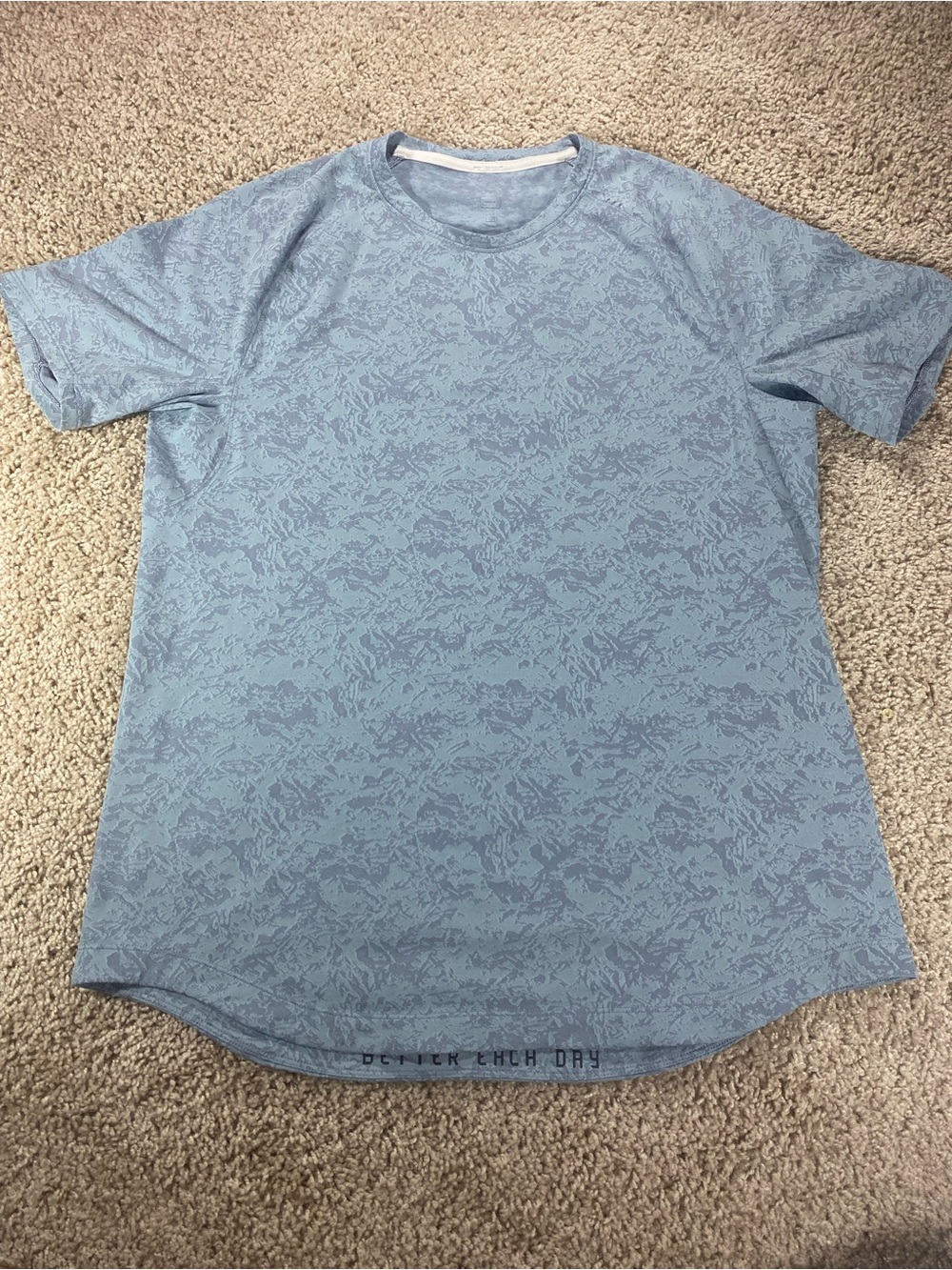 Lululemon License To Train Floral-Jacquard Stretch T-Shirt - Blue Large